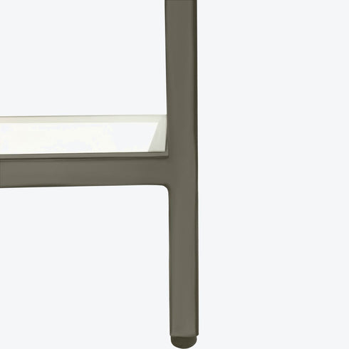 Libra Ullswater Iron Shelving Unit Metallic Black Nickel Finish with Glass Shelves
